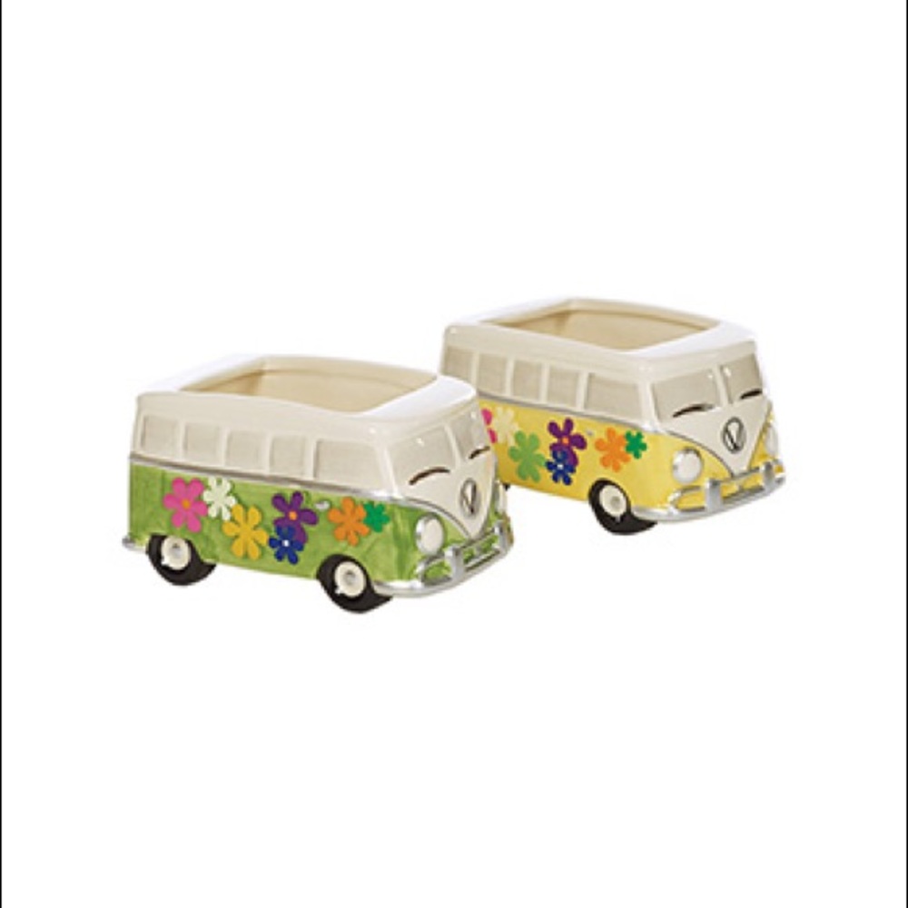 Hippie Van Planters Ceramic Garden Vase Set